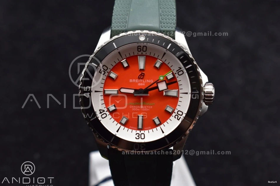 Rubber Strap Orange on Dial Edition Best SS BLSF 1:1 Automatic Green SuperOcean 42 A2824 0507